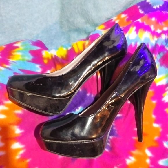 Platform parent leather stiletto heels - Picture 4 of 5